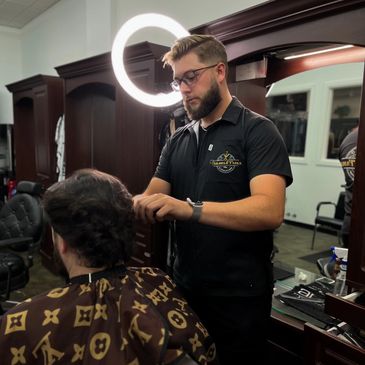 A barber and a client
