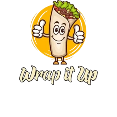Cartoon wrap giving thumbs up with 'Wrap it Up' text.