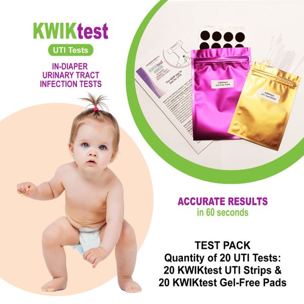 KWIKtest UTI in-diaper tests for quick, accurate urinary tract infection detection in babies.
