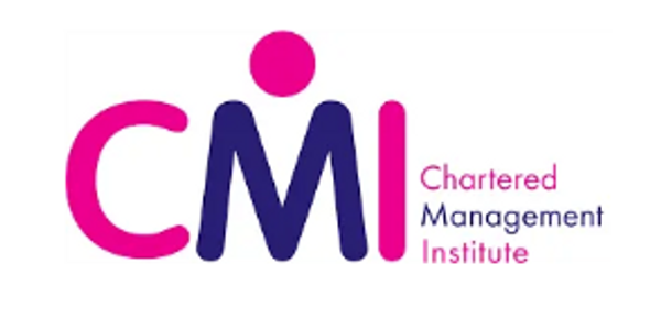 The chartered management institute logo in pink and indigo