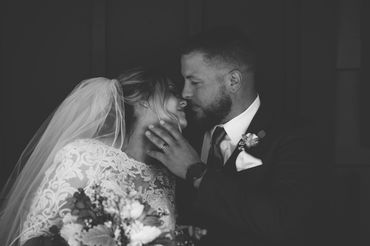 An intimate moment between husband and wife, black and white photo, Cave Creek AZ