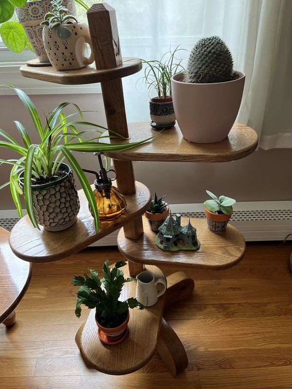 Oak plant stand.
