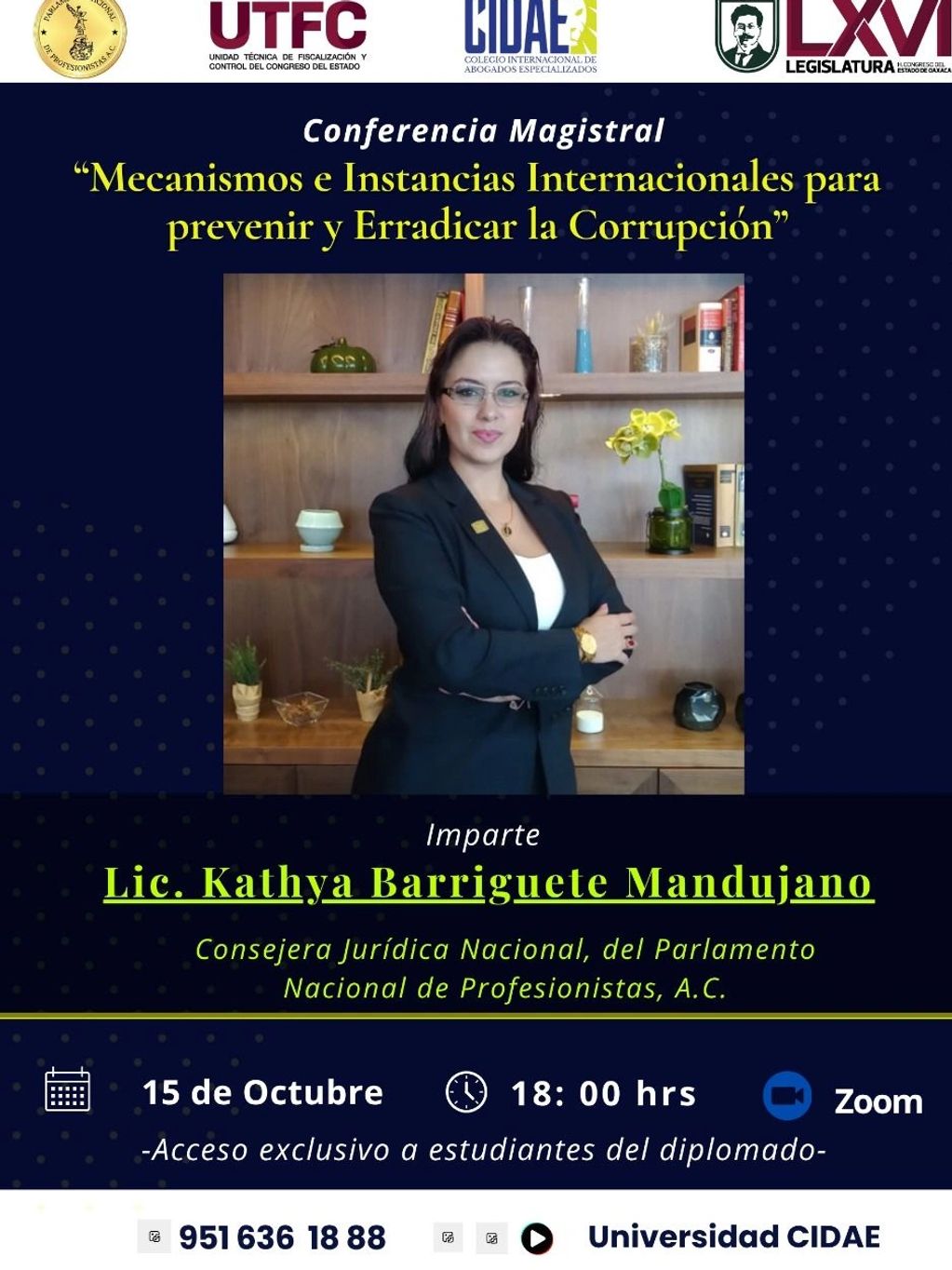 Lic. Kathya Barriguete. Congreso del Estado de Oaxaca.

