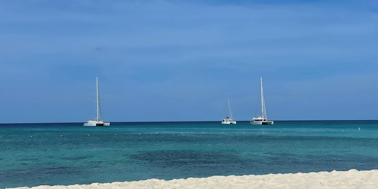 Sailboats on Eagle Beach in Aruba