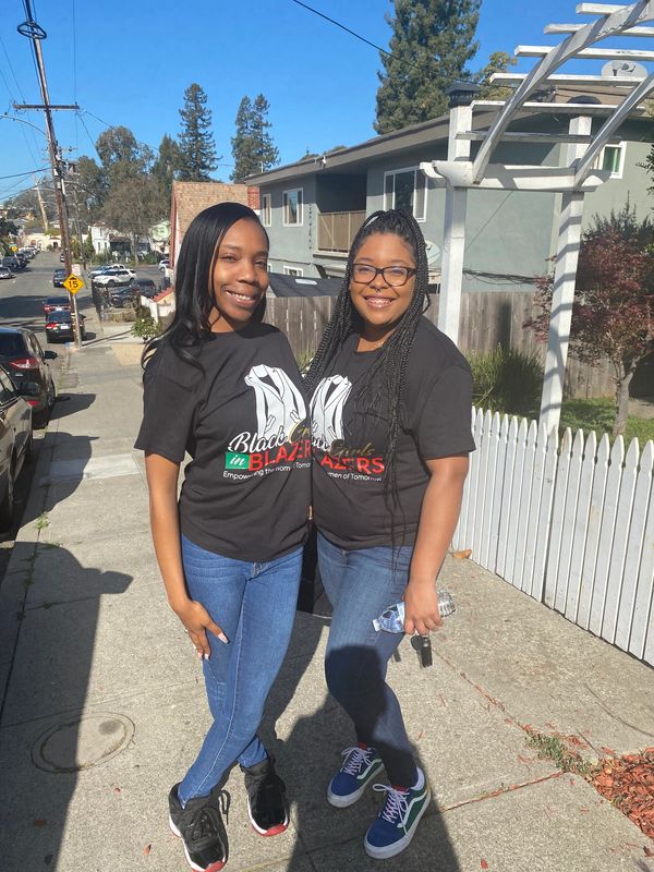 Black Girls in Blazers signature T-Shirt.  Black 100% cotton preshrunk.  Available in youth small to