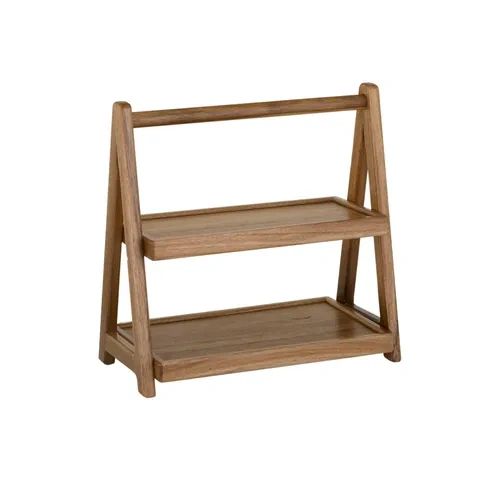 Two Tier Wooden Shelf