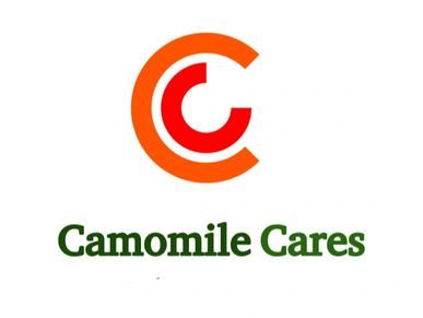 Logo of Camomile Cares with stylized orange and red 'C' letters.