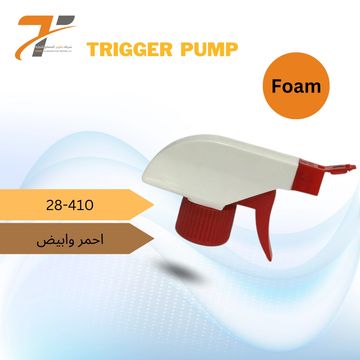 Foam trigger pump with red and white colors.