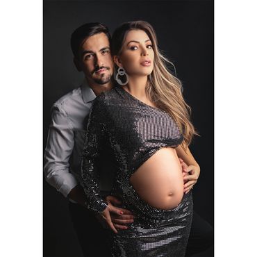 Ensaio gestante fashion em estúdio em Belo Horizonte