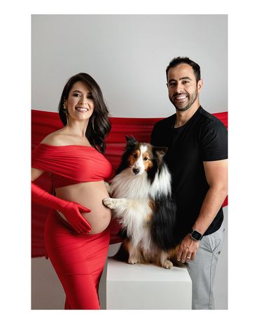 Ensaio gestante fashion em estúdio em Belo Horizonte