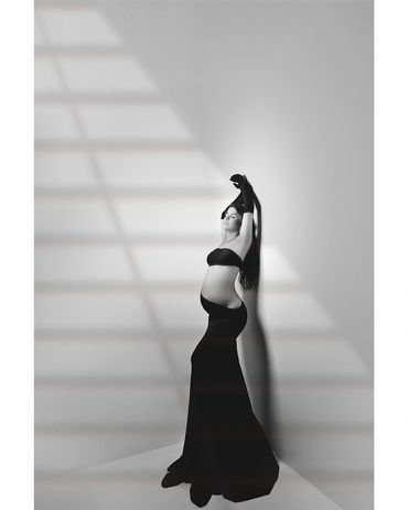 Ensaio gestante fashion em estúdio em Belo Horizonte