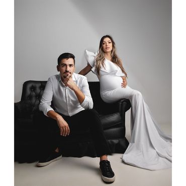 Ensaio gestante fashion em estúdio em Belo Horizonte