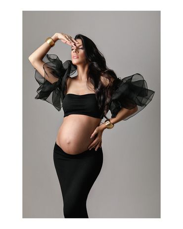 Ensaio gestante fashion em estúdio em Belo Horizonte