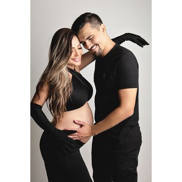 Ensaio gestante fashion em estúdio em Belo Horizonte