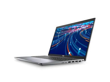 Sleek Dell laptop with vibrant screen and multiple ports.