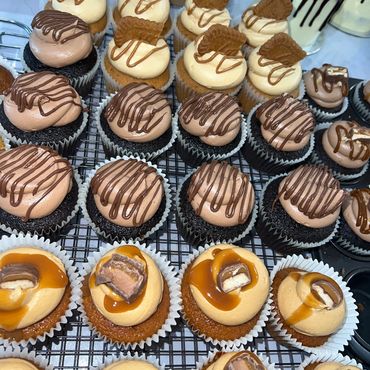 Delicious variety of cupcakes