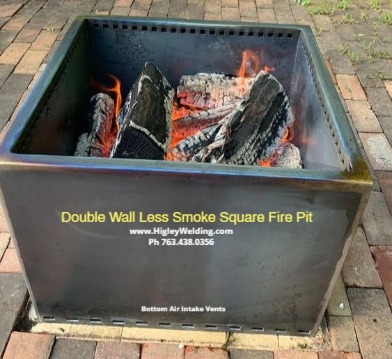 Double Wall Less Smoke Square or Rectangular Fire PIt