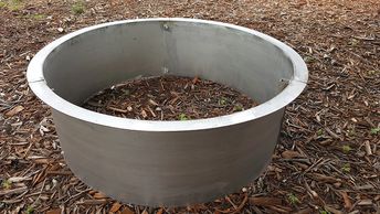 alt="stainless steel fire pit with 2" flange made higley welding rogers mn."