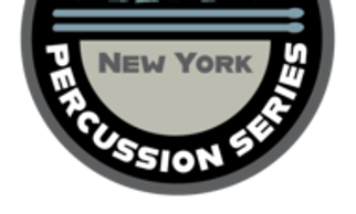 New York Percussion Series logo with skyline.