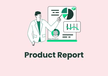 Illustration of a man presenting a product report.