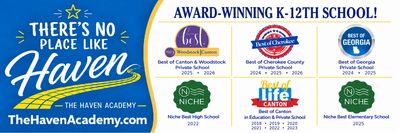 The Haven Academy awards: Best of Cherokee County, Best of Georgia and Niche