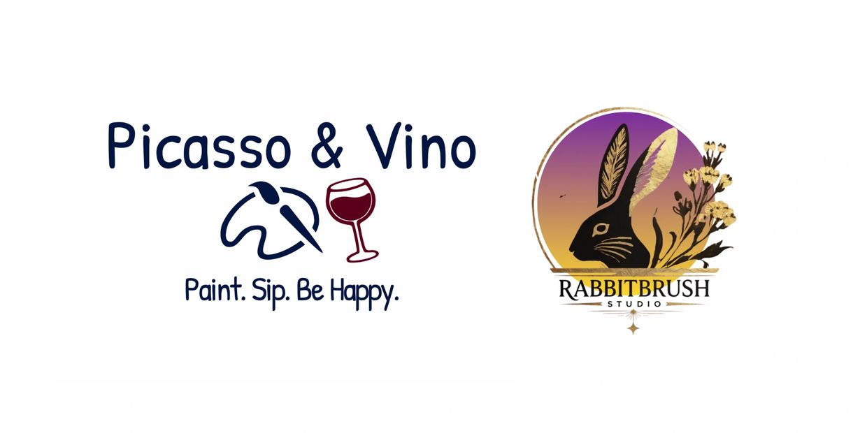 Two artistic logos: Picasso &amp; Vino and Rabbit Brush Studio.