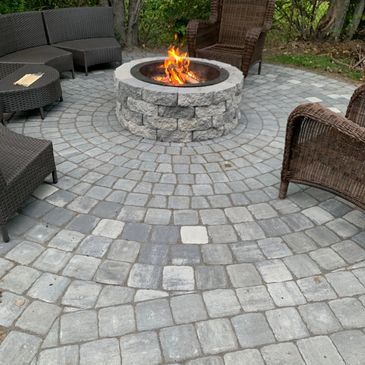 Patio installation with firepit
