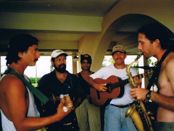 Havana, Cuba.  The group Moncada schooling a foolishly over-confidant American attempting to play th