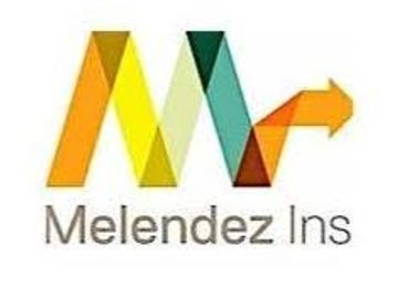 Melendez Insurance logo with colorful arrow design.