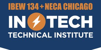Logo of IN TECH Technical Institute by IBEW 134 and NECA Chicago.