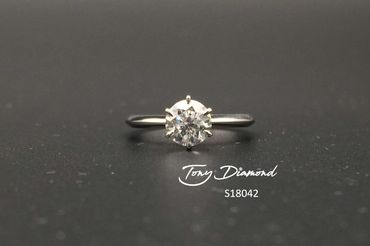 Tony Diamond, 18K(750) white gold diamond ring, 0.80ct solitaire ring