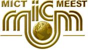 Logo with stylized letters and globe.