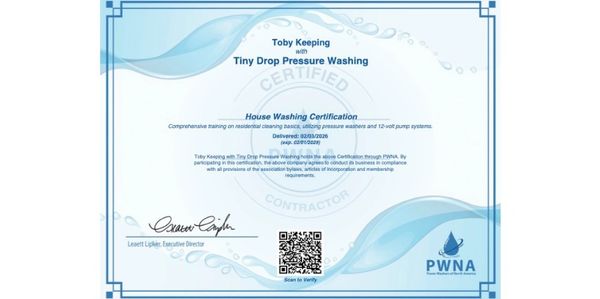 House Washing certification