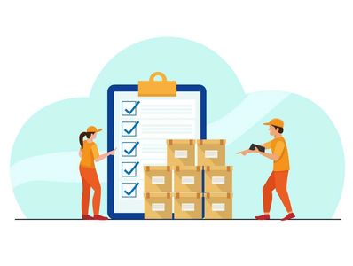 Workers managing inventory with checklist and stacked boxes.