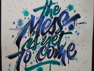 Painted brush lettering