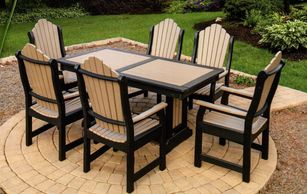 Poly dining set cedar/black