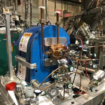 Advanced scientific apparatus in a lab setting.