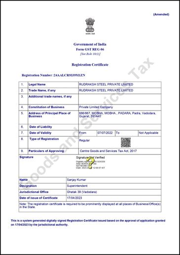 GST Certificate