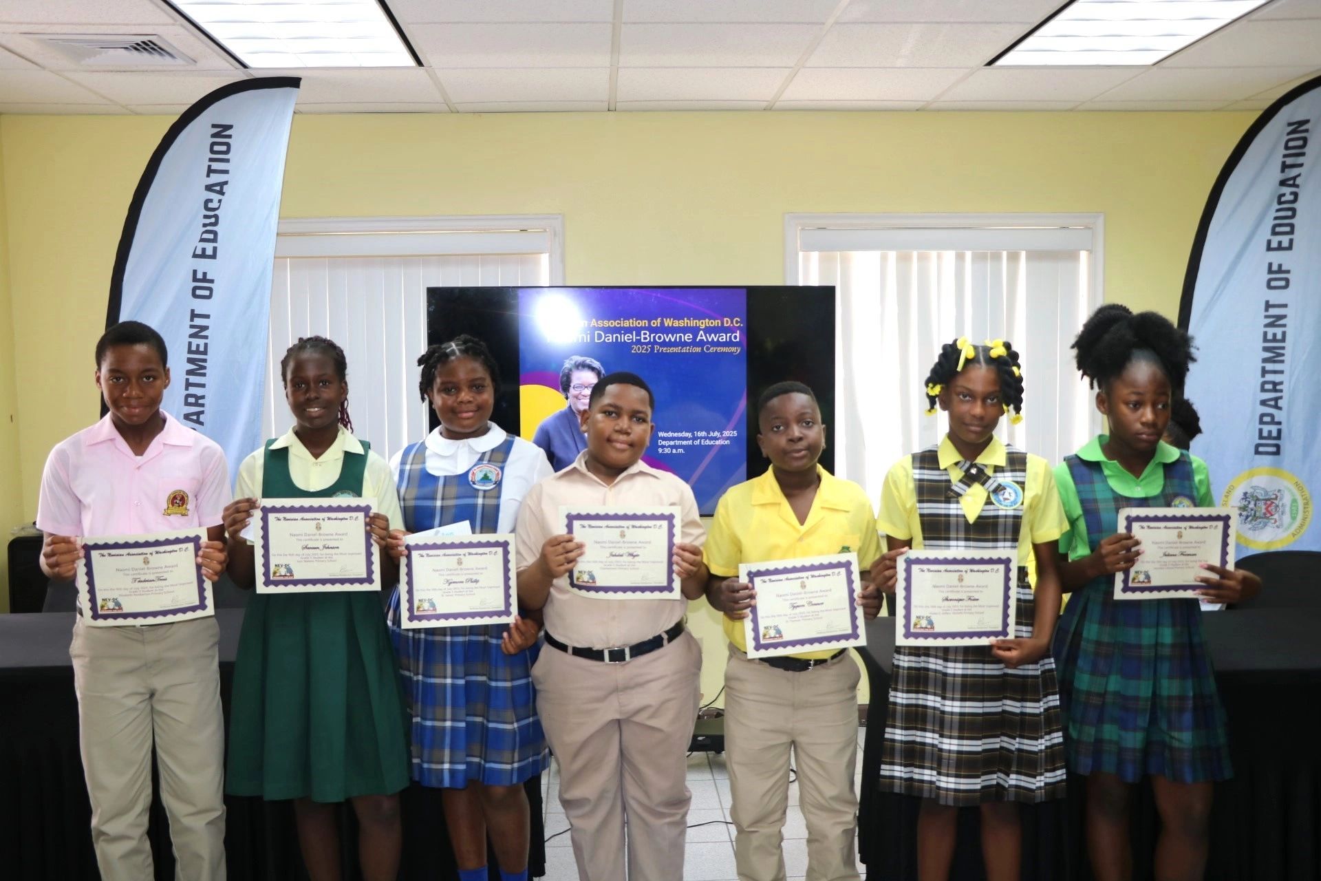 SEVEN STUDENTS RECEIVE -D.C. NAOMI DANIEL-BROWNE AWARD