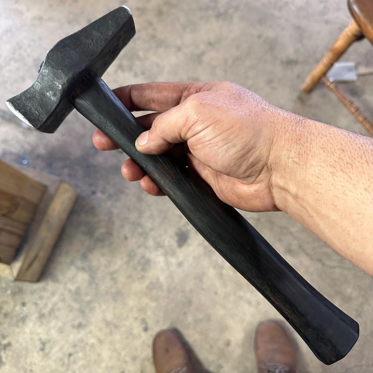 Forging a replica of "Hammer 65" from the Sweden Mastermyr find in 1936.
