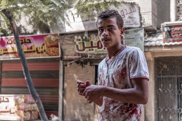 Ägypten Egypt Blut Blood Schlachter Blick Augenkontakt Portrait Straßenfotografie Streetphotography 
