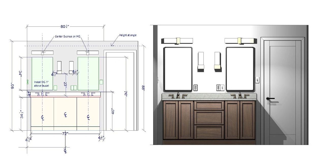 Kitchen and bath design in Westport, CT by Home Measure Service for remodeling and space planning
