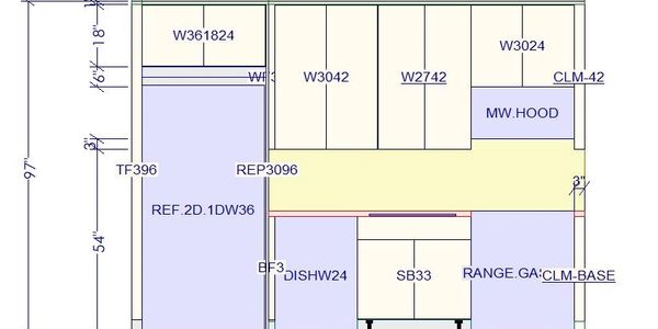 Home measure service.com kitchen design plan elevation.
