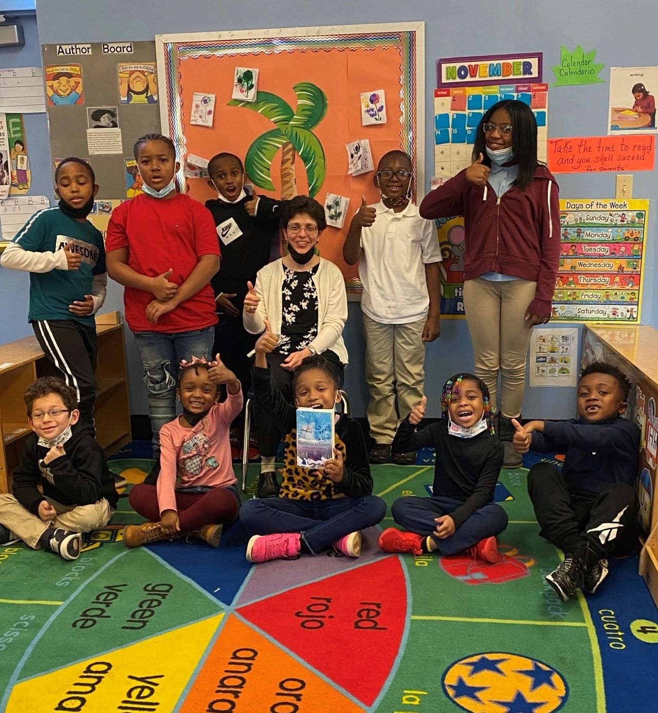 Group photo from South End Community Center author visit November 2021