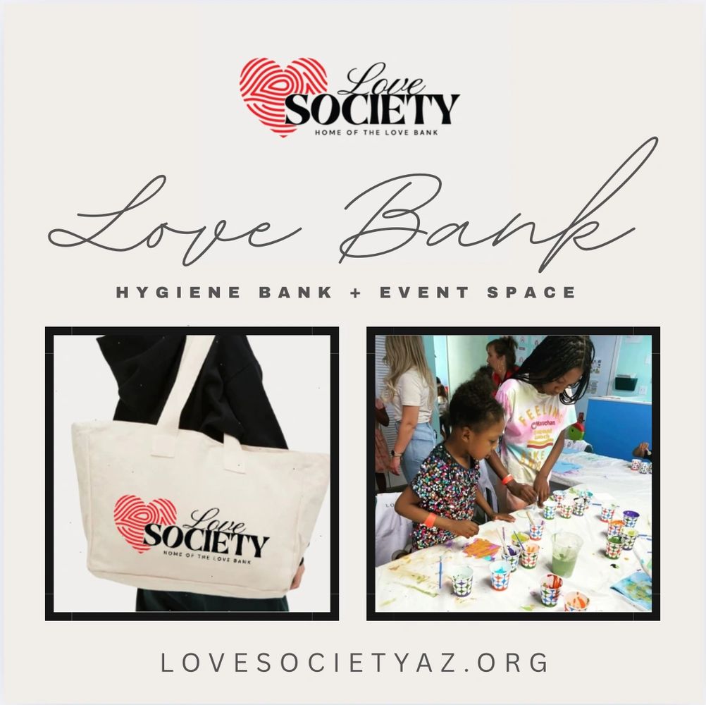 Love Society's Love Bank offers hygiene supplies and event space for community activities.
