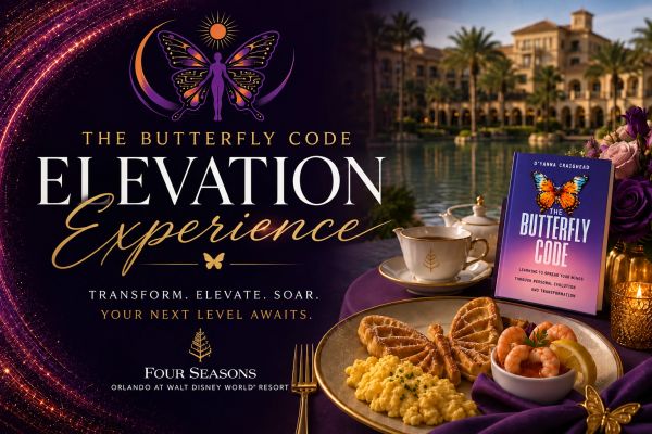 Promotional image for The Butterfly Code Elevation Experience at Four Seasons Orlando.