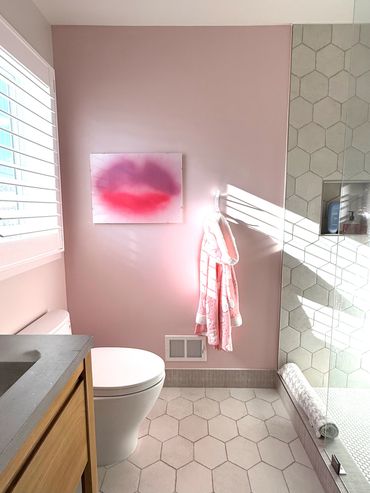 New Construction, Interior Design Carly Wadsworth, Teen Girls Bathroom