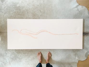 Custom one line painting, made to order with interior design consult. 