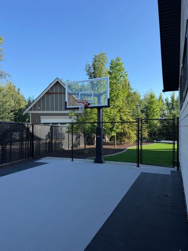 Black Chain Link - Sport Court Fencing. 