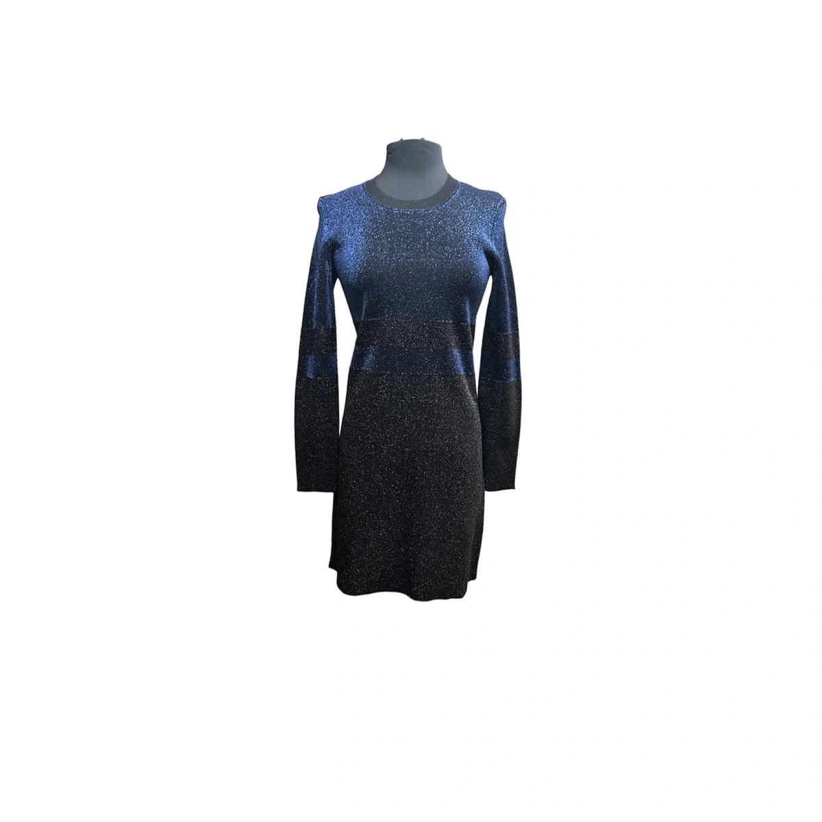 Tory Burch Long Sleeve Black/Blue Dress - Size Small
